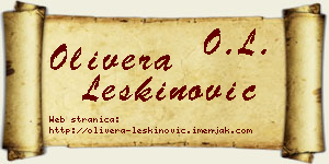 Olivera Leškinović vizit kartica
